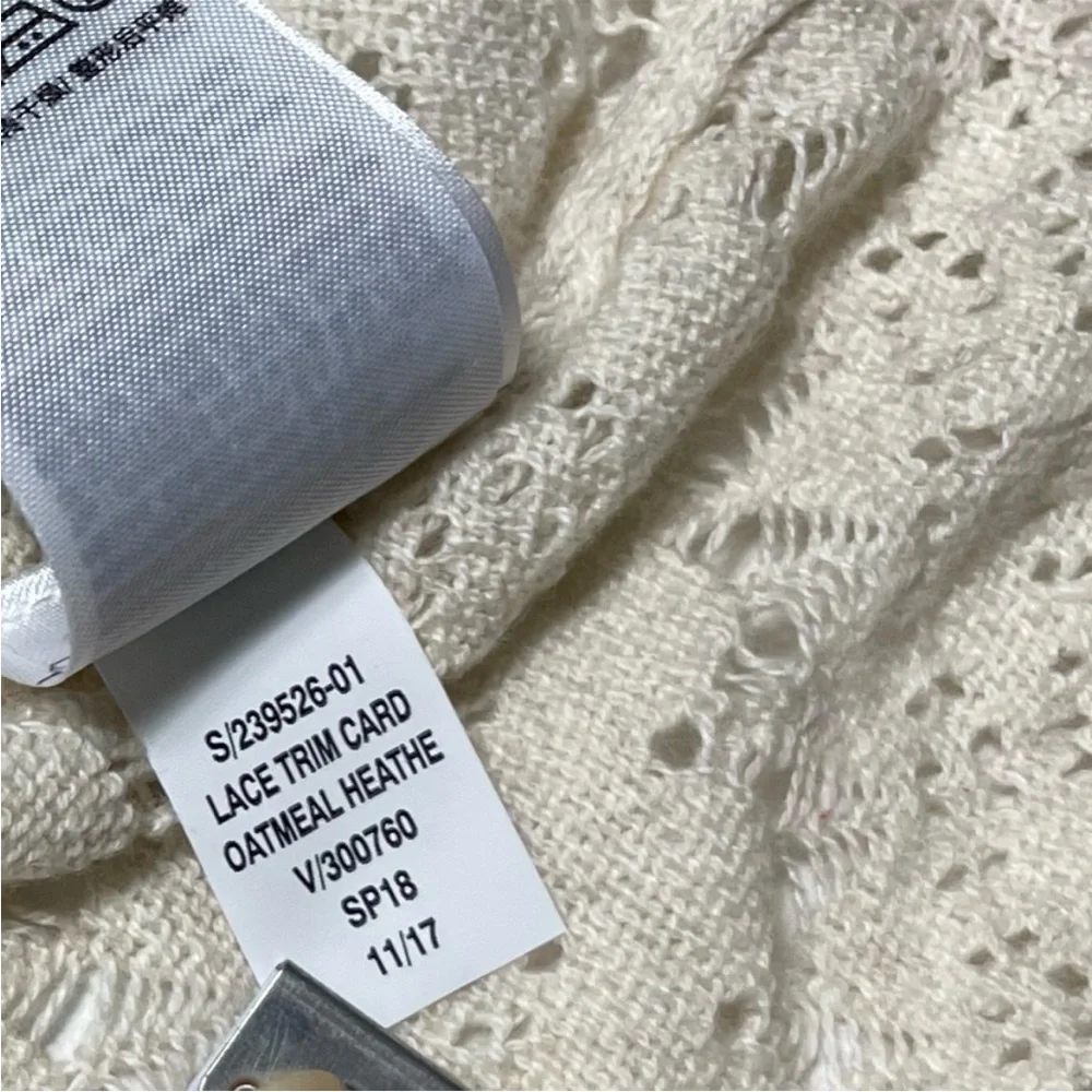 Gap Kids knit  Lace Trim Cardigan short sleeve Oatmeal Girl’s 10
